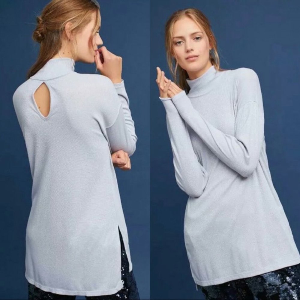 Anthropologie SHIMMER Mock Neck Tunic Top